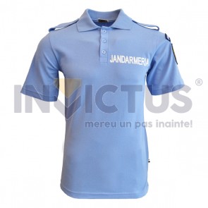 Tricou polo Jandarmerie bleu, bleumarin cu serigrafie și emblemă - 102039