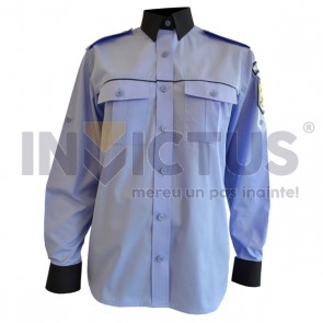 Cămașă bluză gri-bleu cu mânecă lungă femei Poliție - 104009